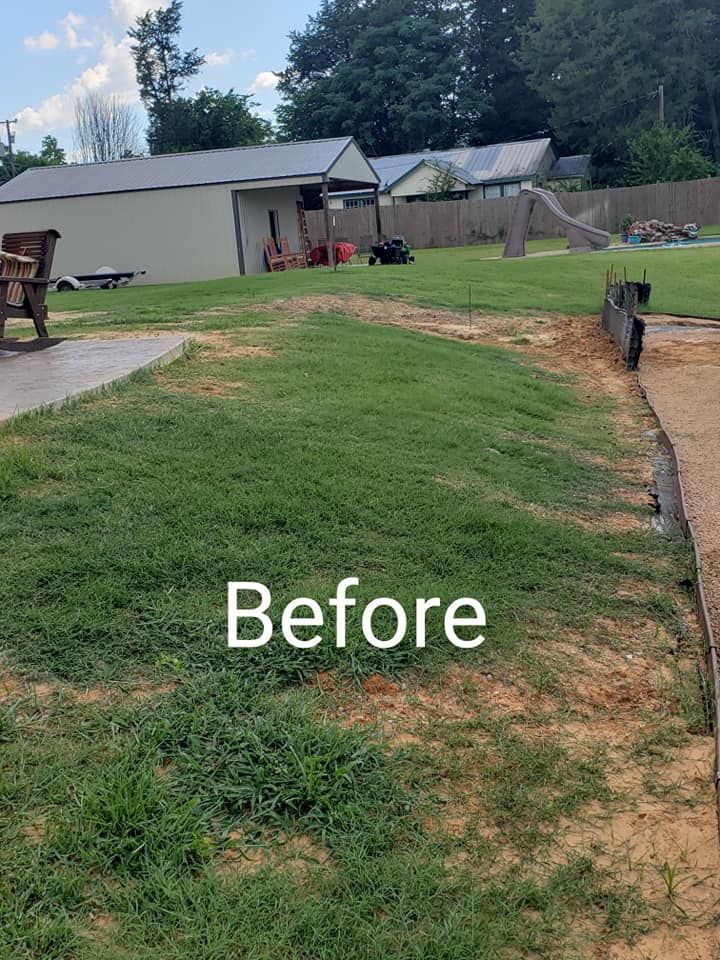 a picture of a lawn before being mowed