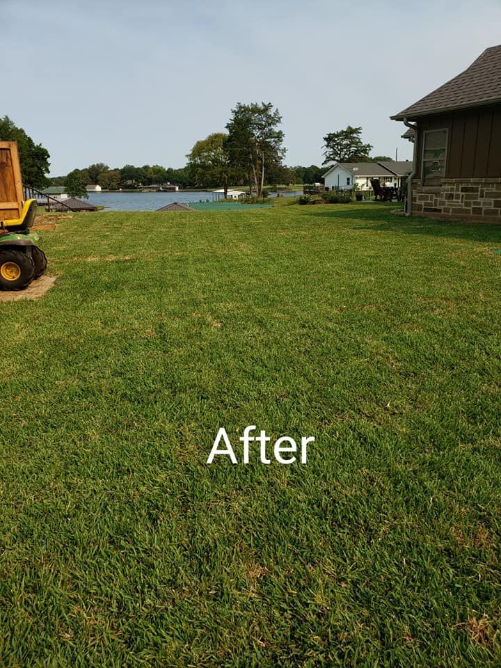 a picture of a lawn after being mowed