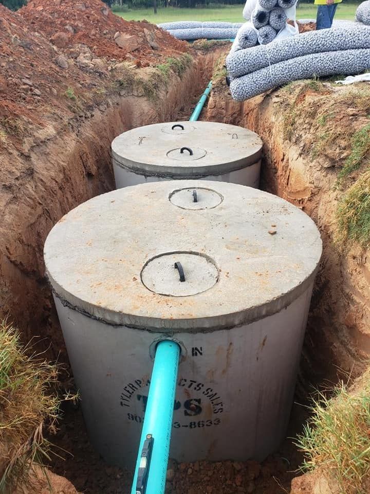 a concrete septic tank