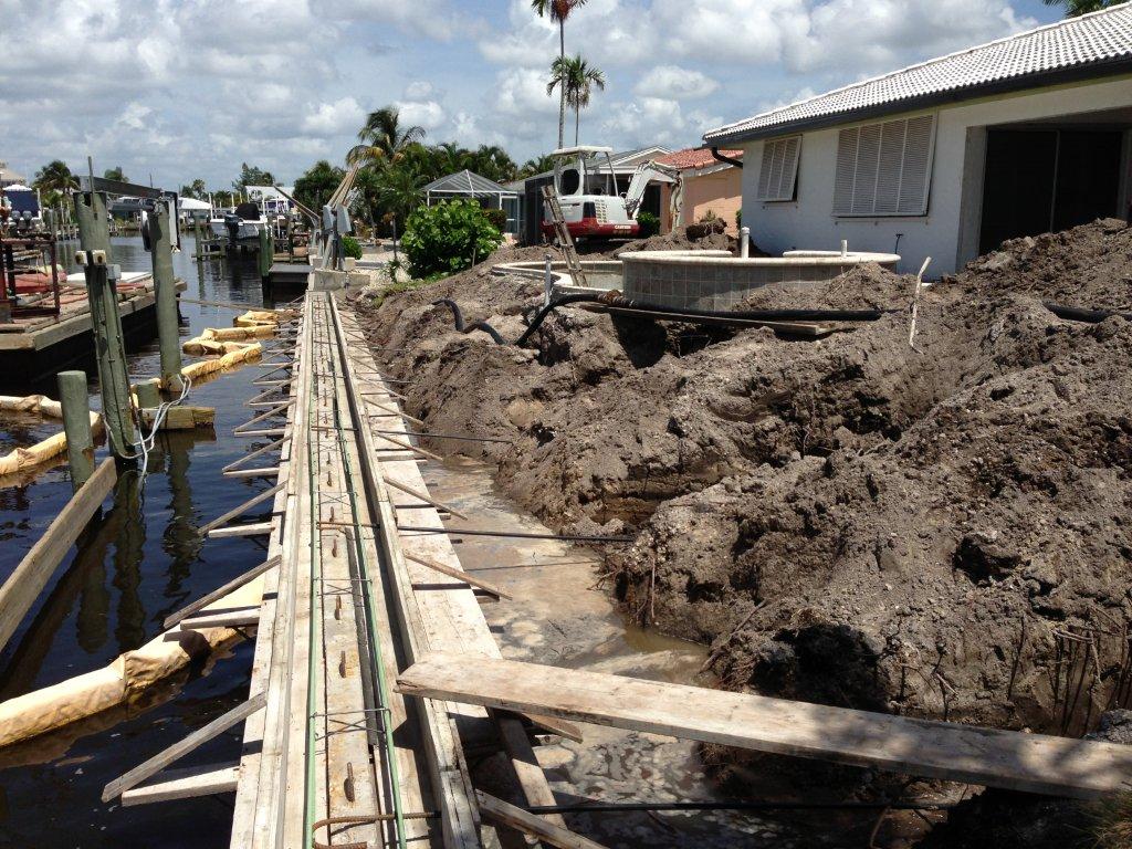 banks sea wall construction