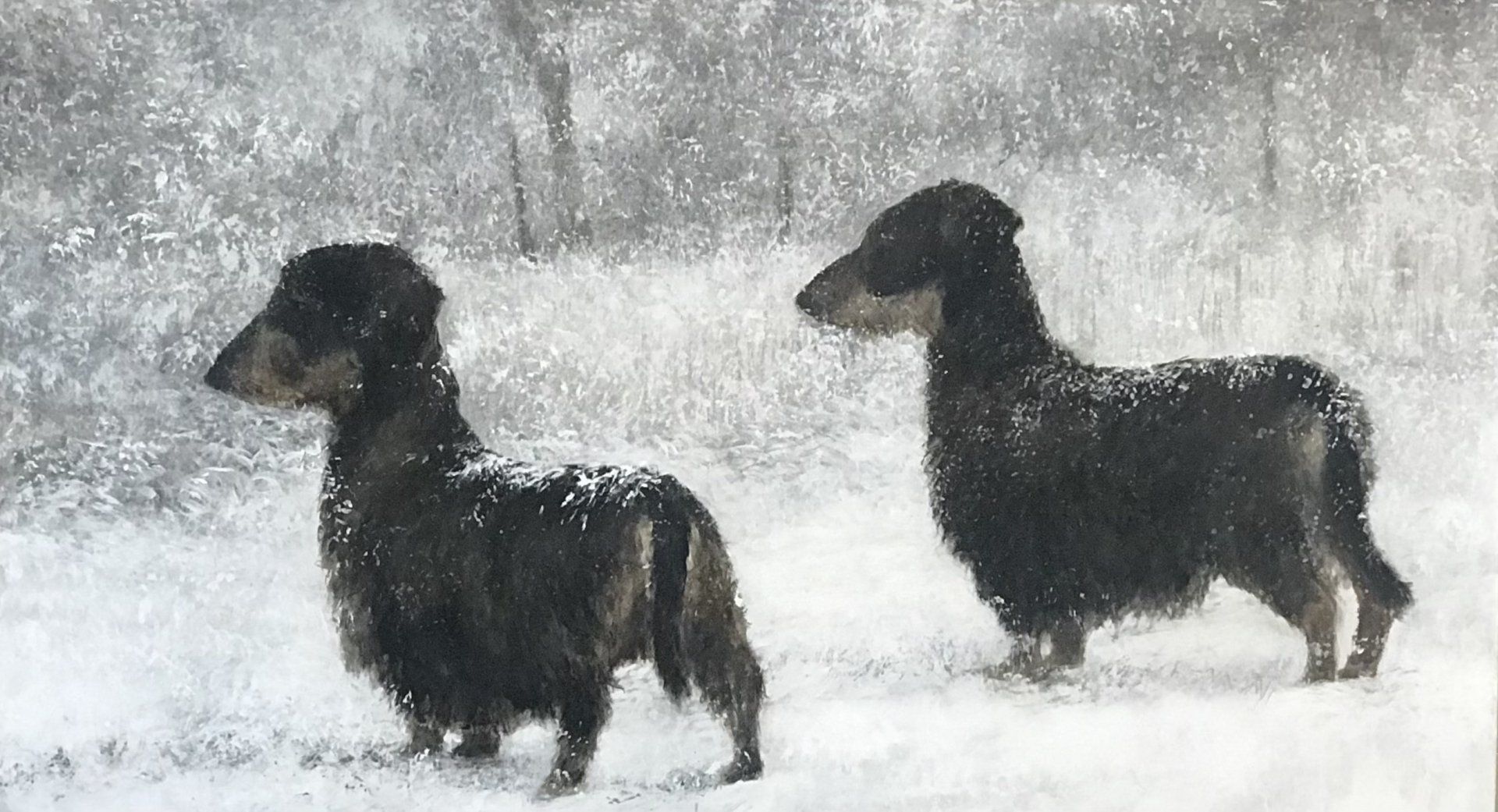 dogs in a painting