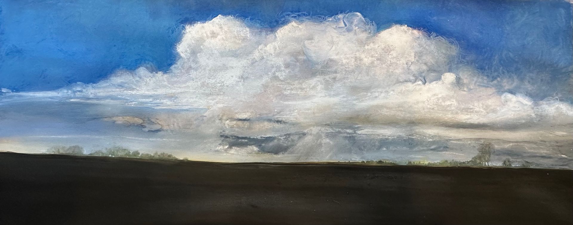 It is a painting of a cloud in the sky.