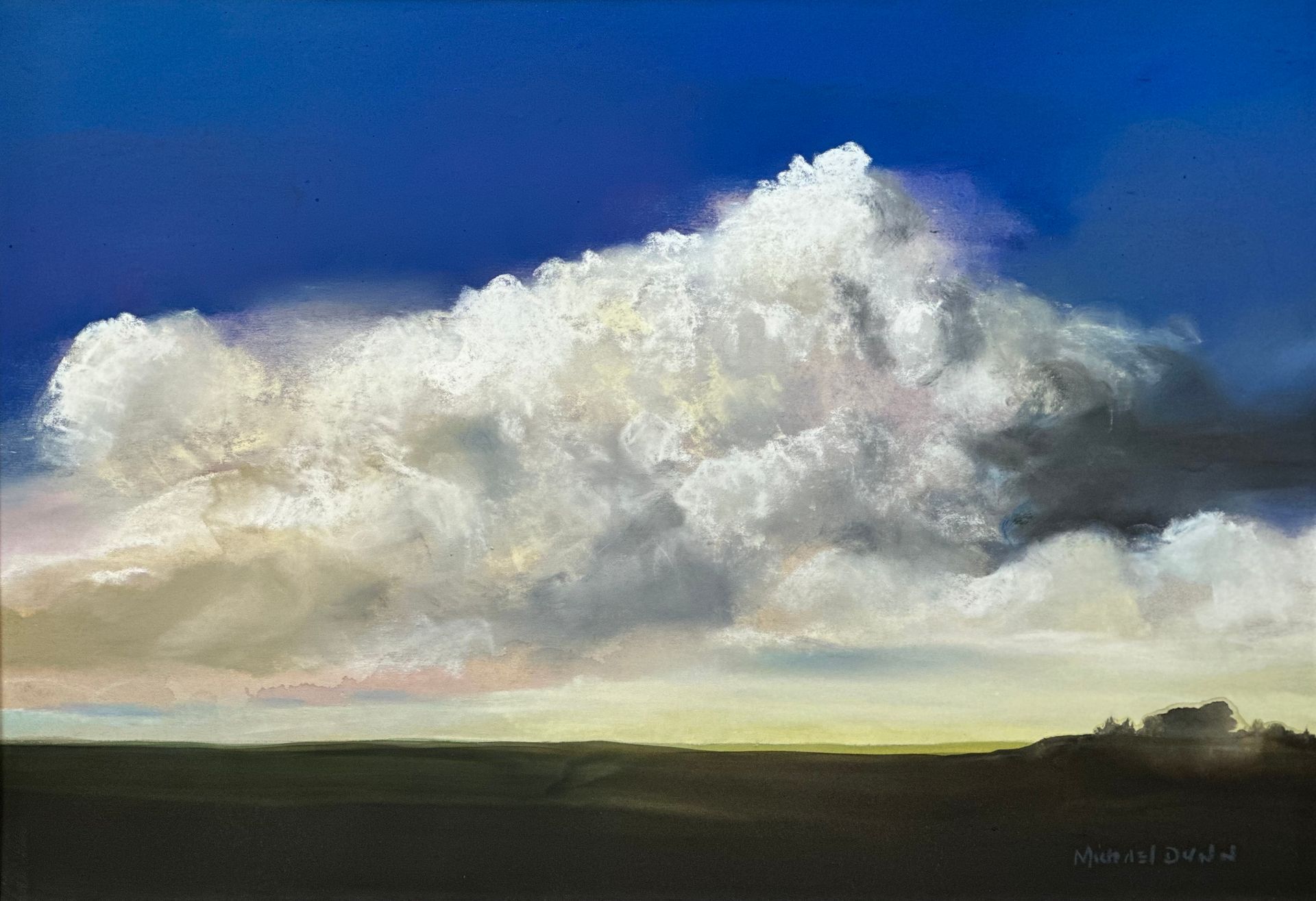 It is a painting of a cloud in the sky.