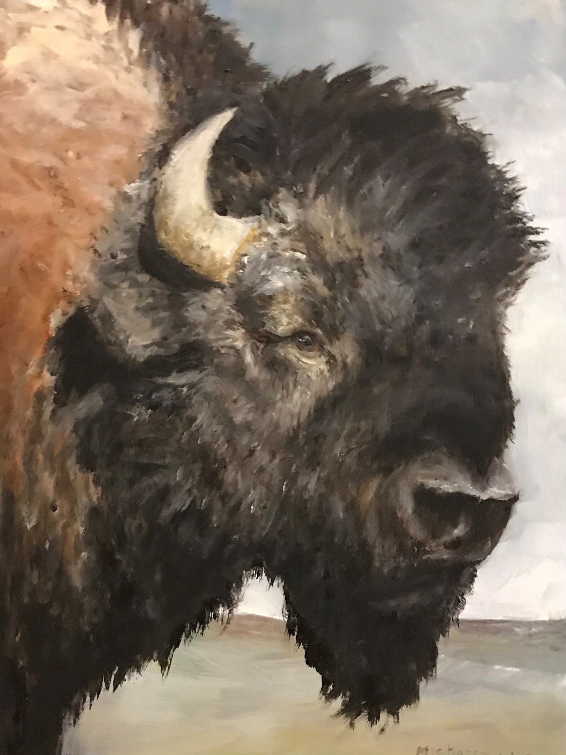 oil painting - who's the boss