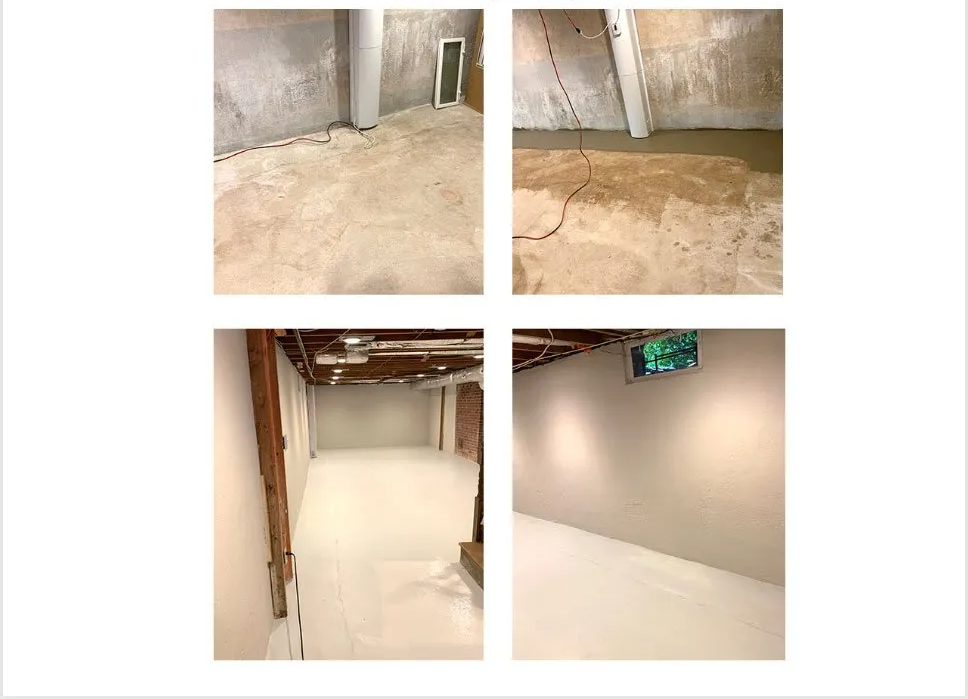 Interior drainage epoxy finish