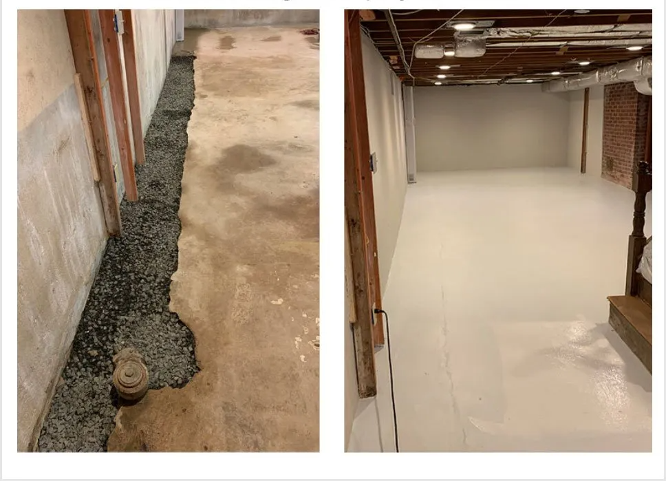 Interior drainage with epoxy paint finish