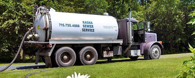 Raska Sewer Service septic tank cleaning vehicle