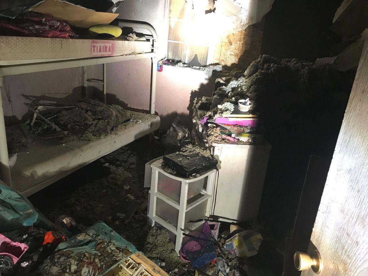 fire damage before