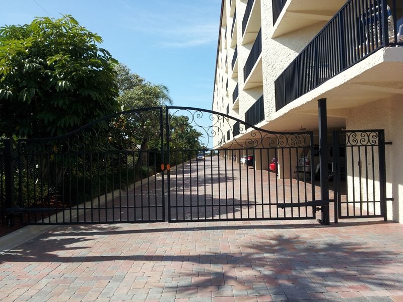 A gated entrance to a building