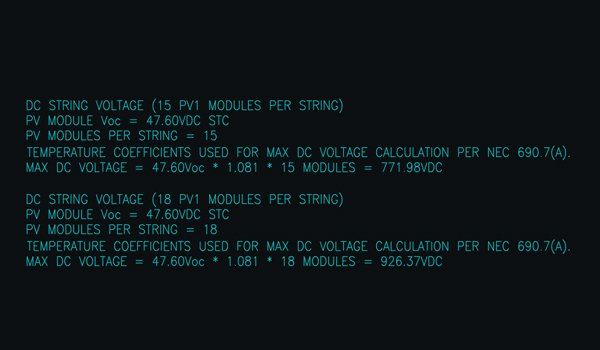 DC String Voltage Calculation