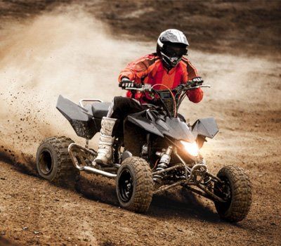 ATV rider in the action
