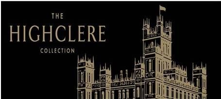Logo for The Highclere Collection with an illustration of Highclere Castle in gold on a black background.