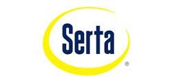 Serta logo: blue text 