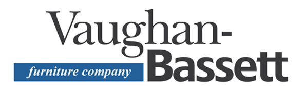 Vaughan-Basset furniture company logo with a dark blue rectangle and white text.