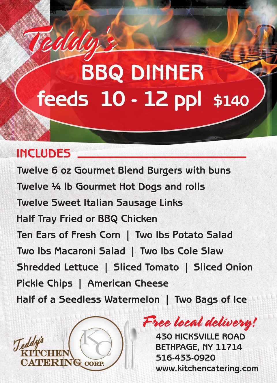 Teddy's Kitchen Catering Corp Appetizers Menu | Bethpage, NY