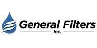 Logo for General Filters, Inc. features a blue water drop with white curved lines, and the company name in black text.