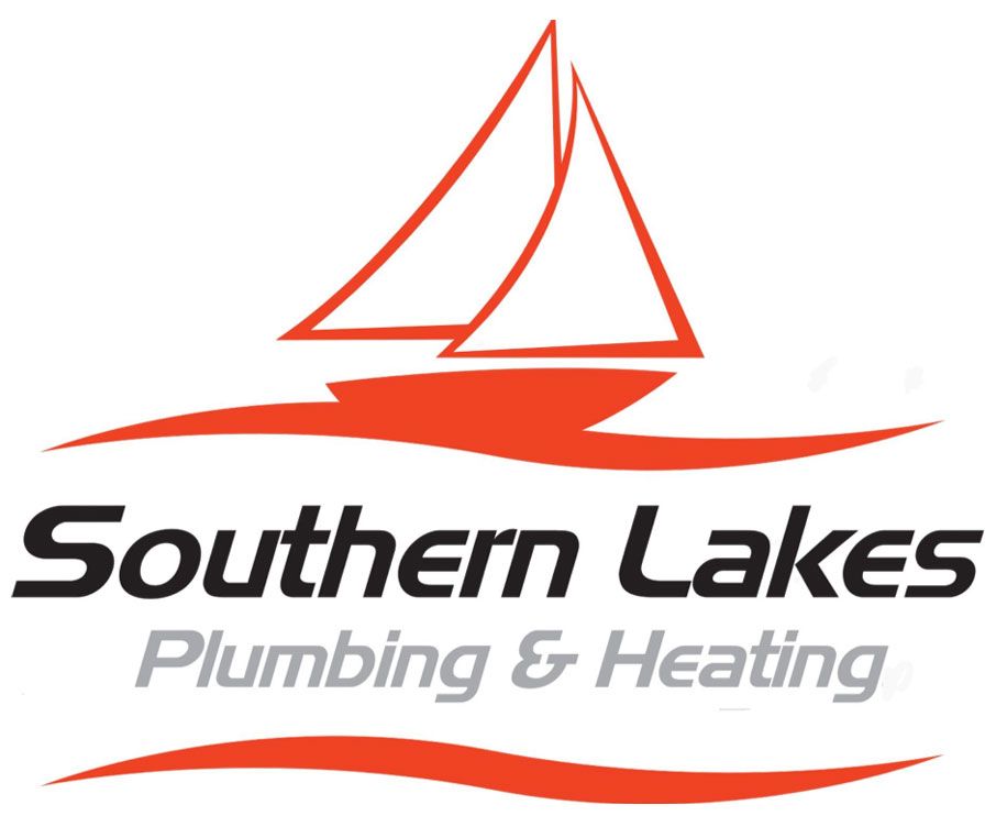 Southern Lakes Plumbing & Heating logo with red sailboat graphic and black-gray text