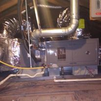 An air conditioner in a basement