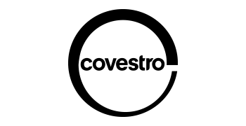 Covestro logo: white text inside a black ring.
