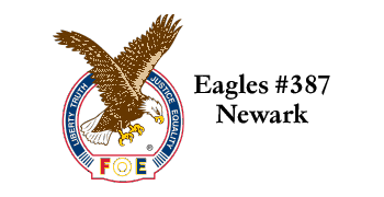 Logo of Eagles #387 Newark: eagle with open wings above a circle with text Liberty, Truth, Justice, Equality.
