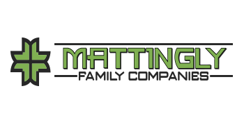 Logo for Mattingly Family Companies: green cross-like symbol, green text MATTINGLY, black text FAMILY COMPANIES.