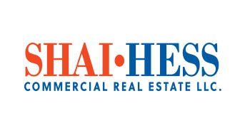 Logo for Shai Hess Commercial Real Estate LLC. Text in red and blue.