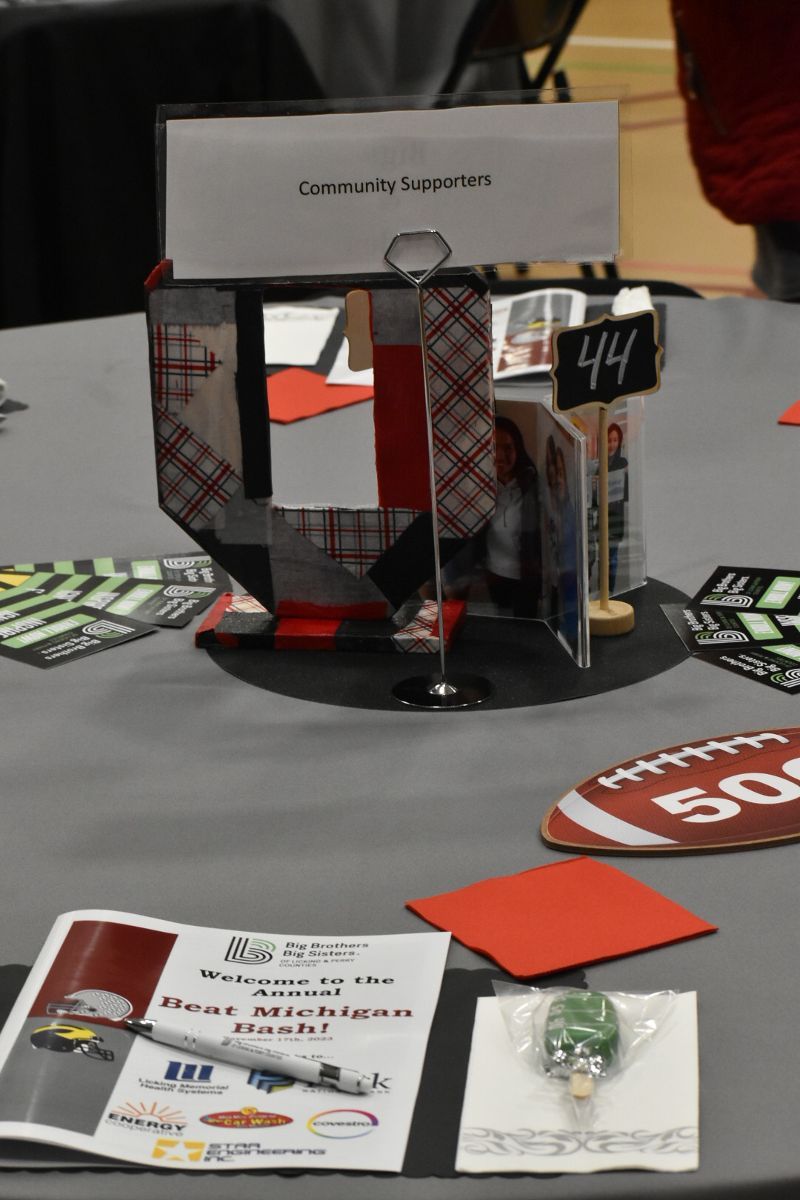 A table with a sign that says 44 on it