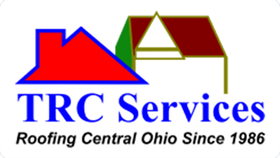 TRC Services logo with red and green roof graphic and tagline &ldquo;Roofing Central Ohio Since 1986&rdquo;