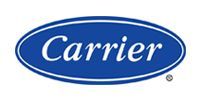Carrier logo, white text on blue oval with a double border, small registered trademark symbol.