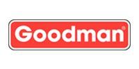Goodman logo: white text on a red rectangular background with a white border.