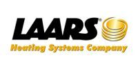 LAARS Heating Systems Company logo with black text and a gold spiral design.