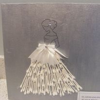 child art lady with skirt make of q-tips