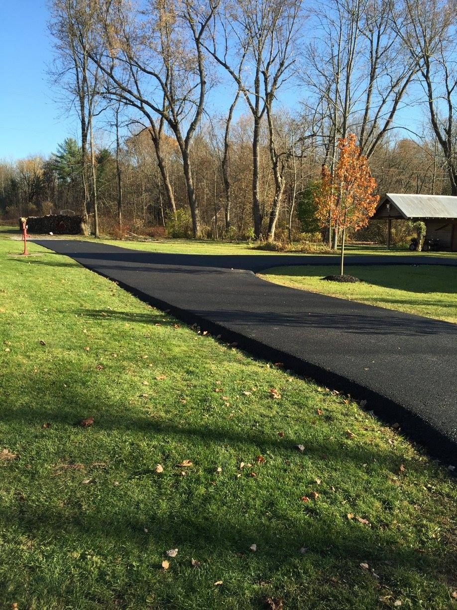 An asphalt driveway