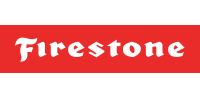 Firestone logo on a red rectangular background.