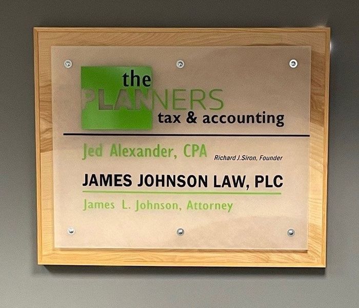The Planners Tax and Accounting Inc sign board