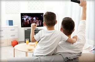 People watching TV