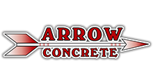 Arrow Concrete logo with red arrow and text 