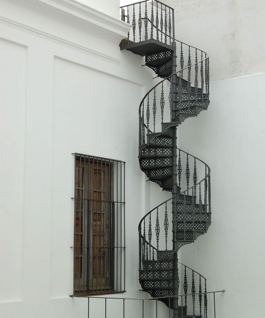 Spiral steel stairs