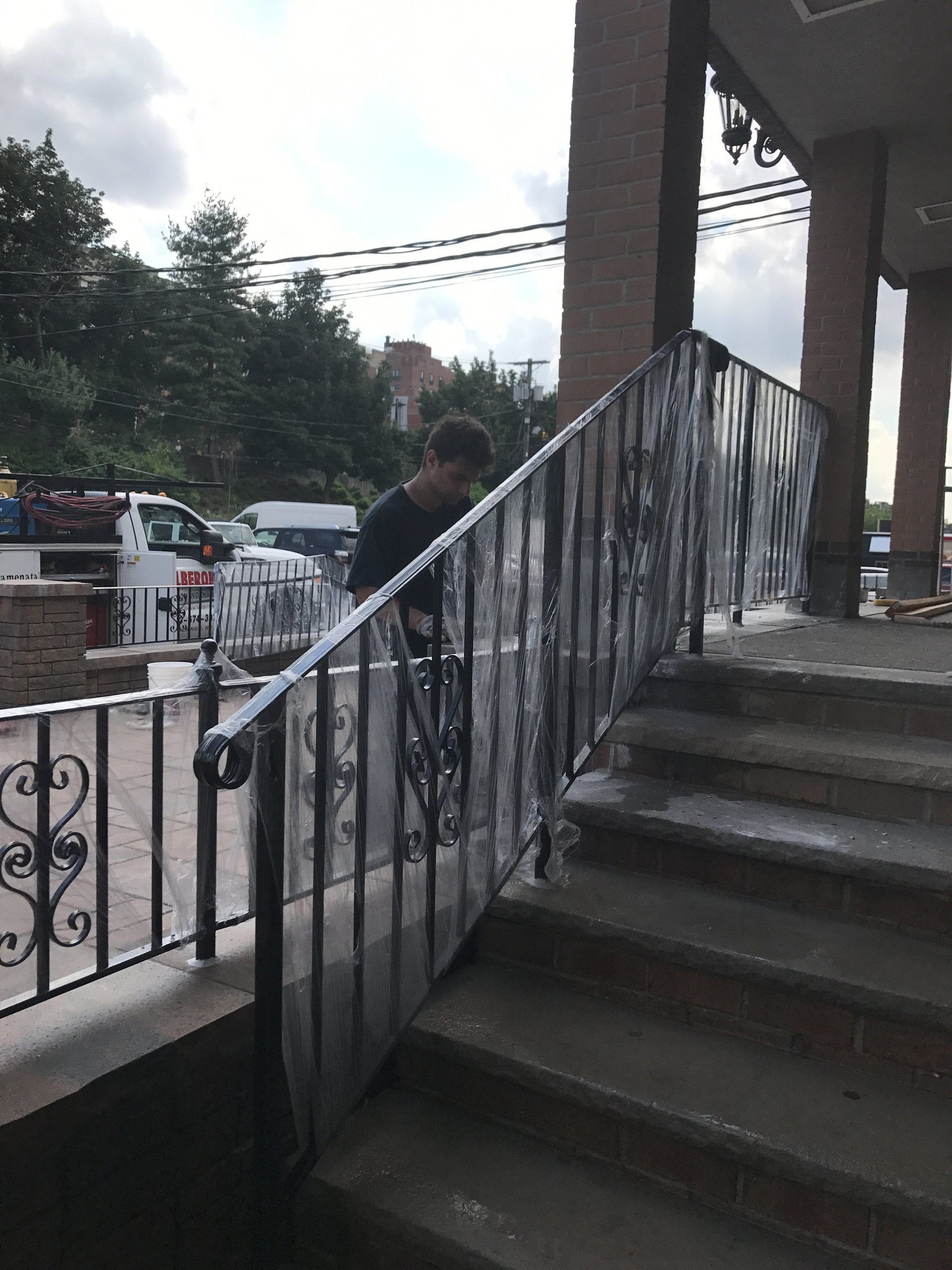 Newly installed railings