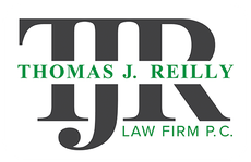 Thomas J. Reilly Law Firm P.C. logo with gray TJR monogram and green text