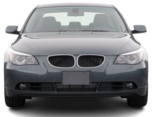 The front of a bmw is shown on a white background