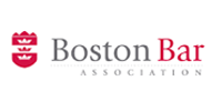 Boston Bar Association logo with a red shield and text.