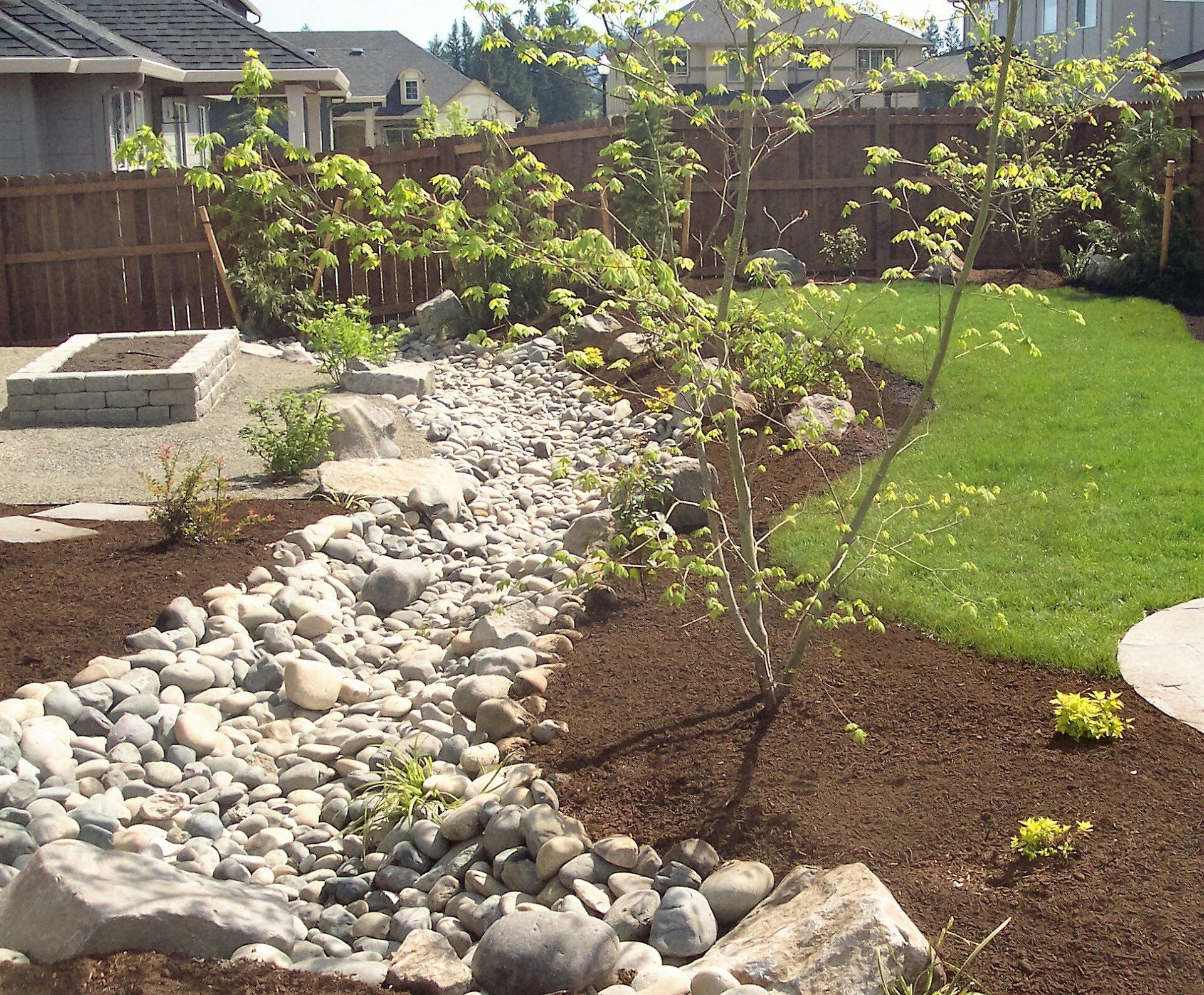dry creek bed drainage solution