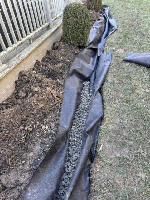 liners on the lawn for drainage