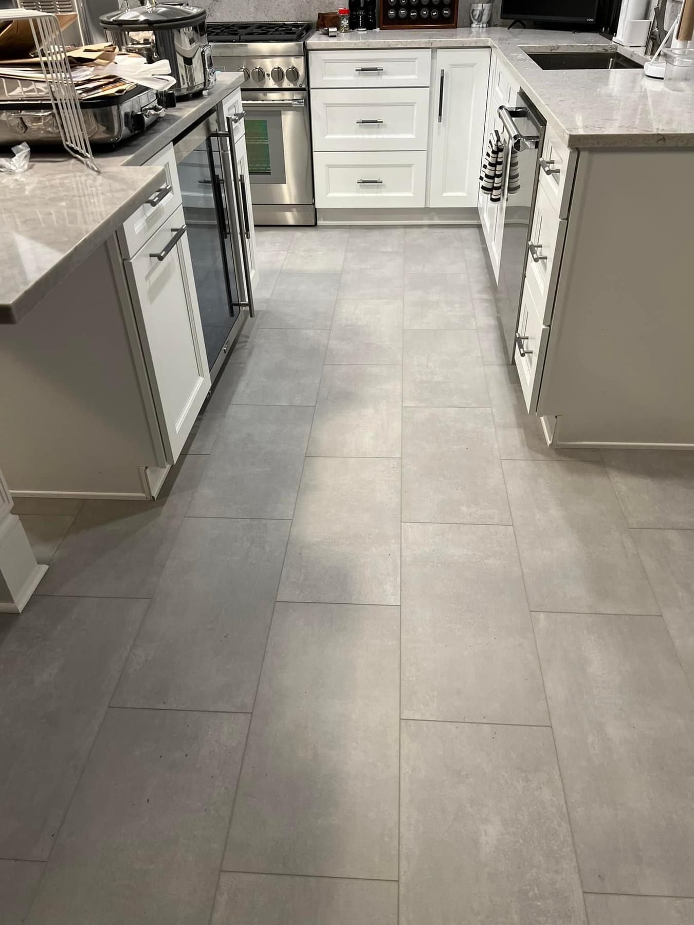 white and cream kitchen