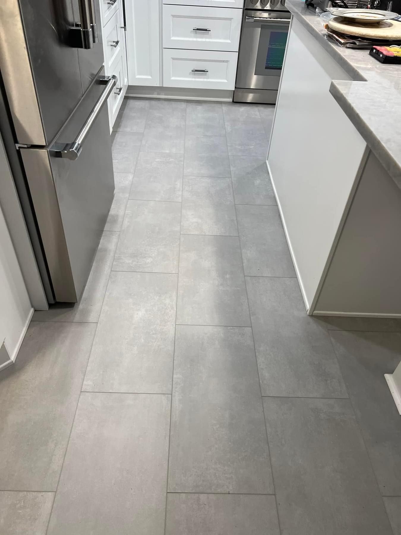 light gray kitchen floor