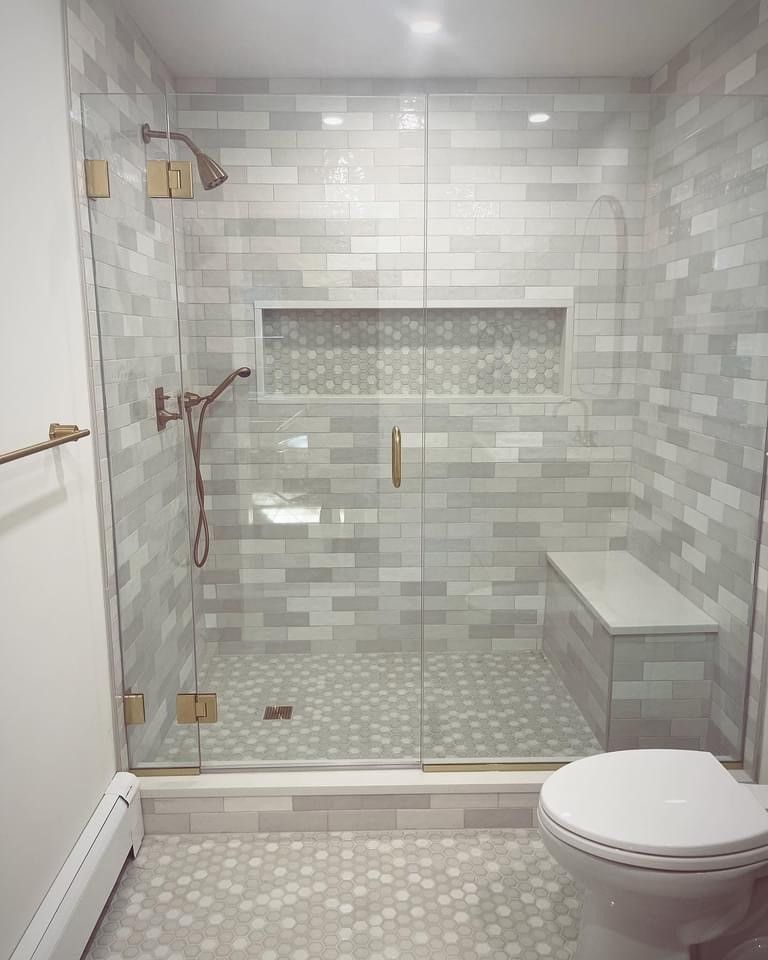 gray shower area remodel