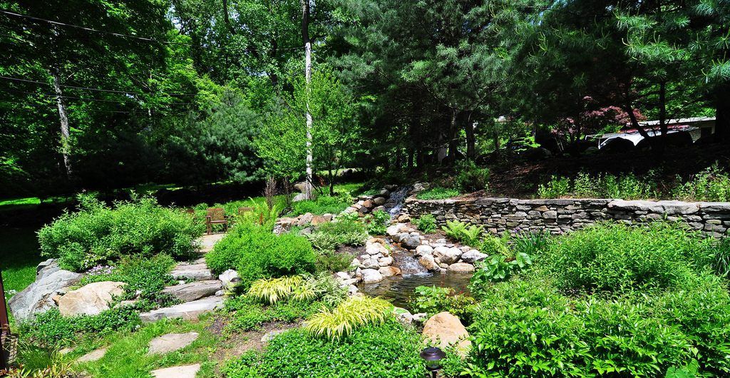 Adirondack-Style Pond Landscape, Hudson River Town