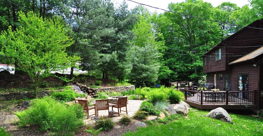 Adirondack-Style Pond Landscape, Hudson River Town