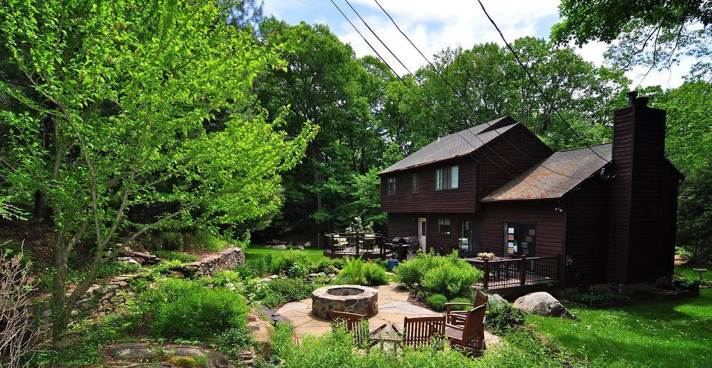 Adirondack-Style Pond Landscape, Hudson River Town